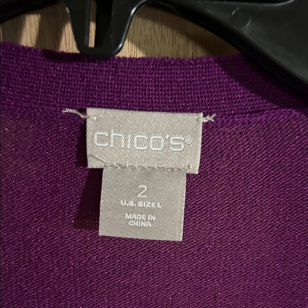 Chico's Rich Purple Women's Cardigan - Picture 2 of 5